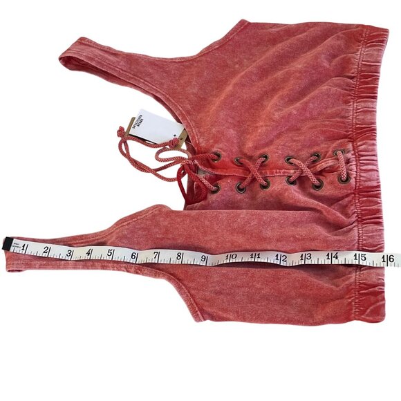 Urban Outfitters Lace Up Cropped Tank Top Color Terra Cotta Women’s Size M NWT - Picture 7 of 8